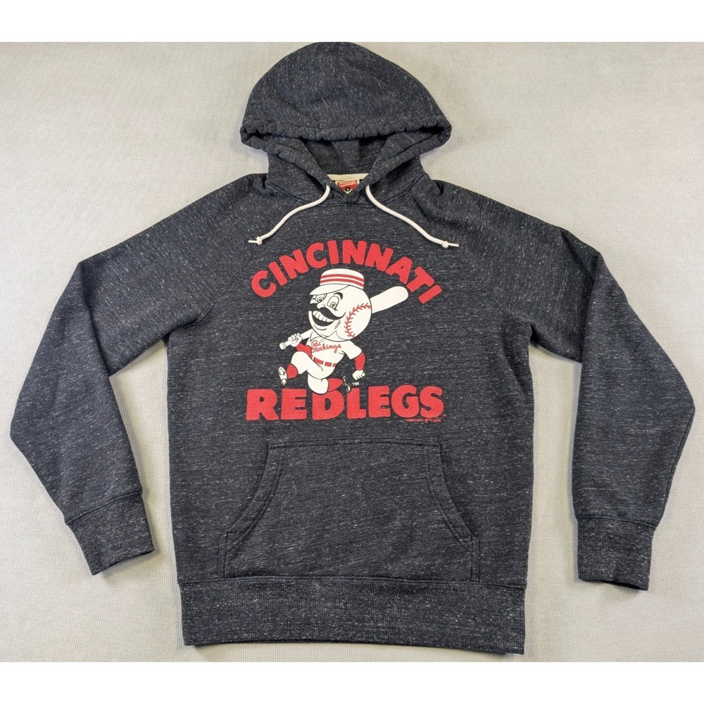 Cincinnati Reds Hoodie Mens Small Black Homage Sweatshirt Pullover Fleece MLB